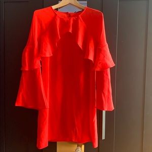 Red ruffle dress